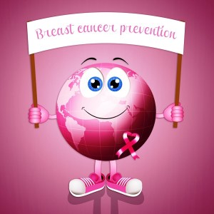 Pink earth with pink awareness ribbon