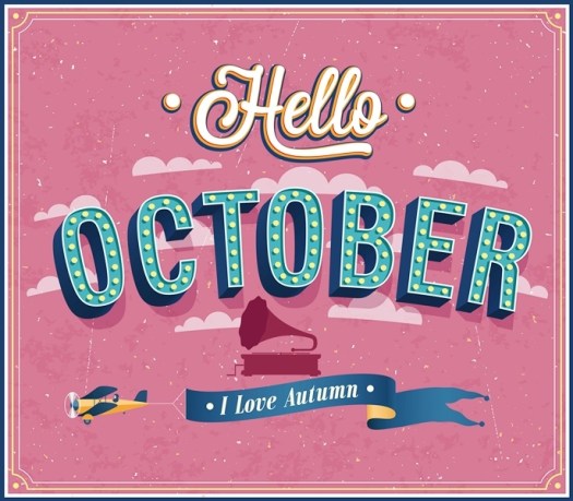 Hello october typographic design.