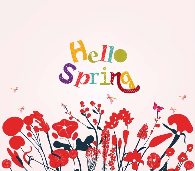 hello Spring postcard